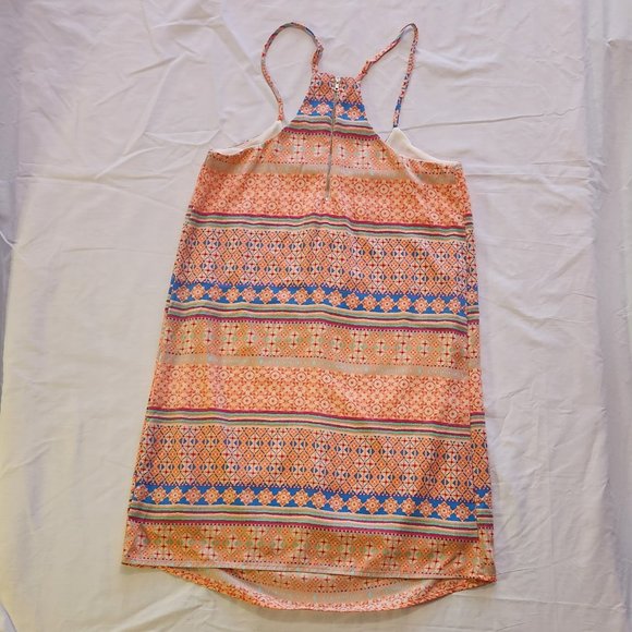 Everly Boho Striped Adjustable Spaghetti Strap Mini Dress Size Small - Picture 2 of 12